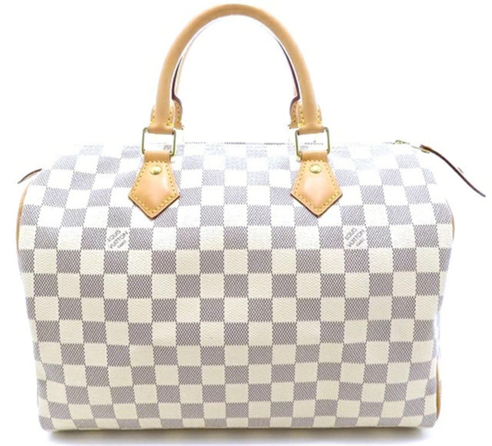LOUIS VUITTON Speedy Handbag Damier Azur White